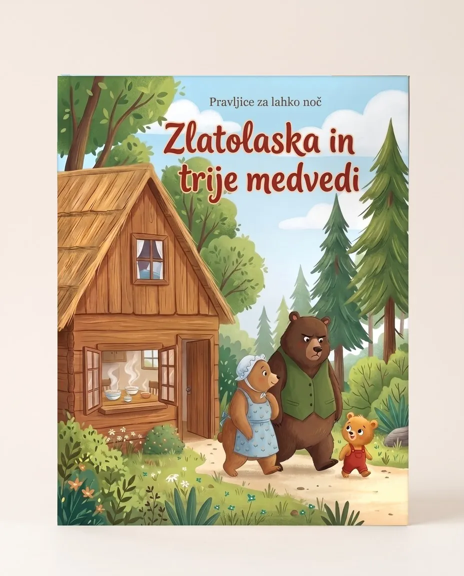 Tiskana slikanica Zlatolaska in trije medvedi